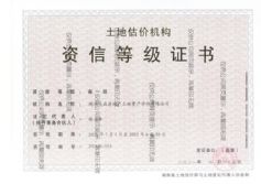 2021年度土地估價(jià)機(jī)構(gòu)資信等級(jí)證書(shū)